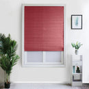 Half Blackout Pleated Blinds Self-Sticky Windows Curtains Balcony Shades Red