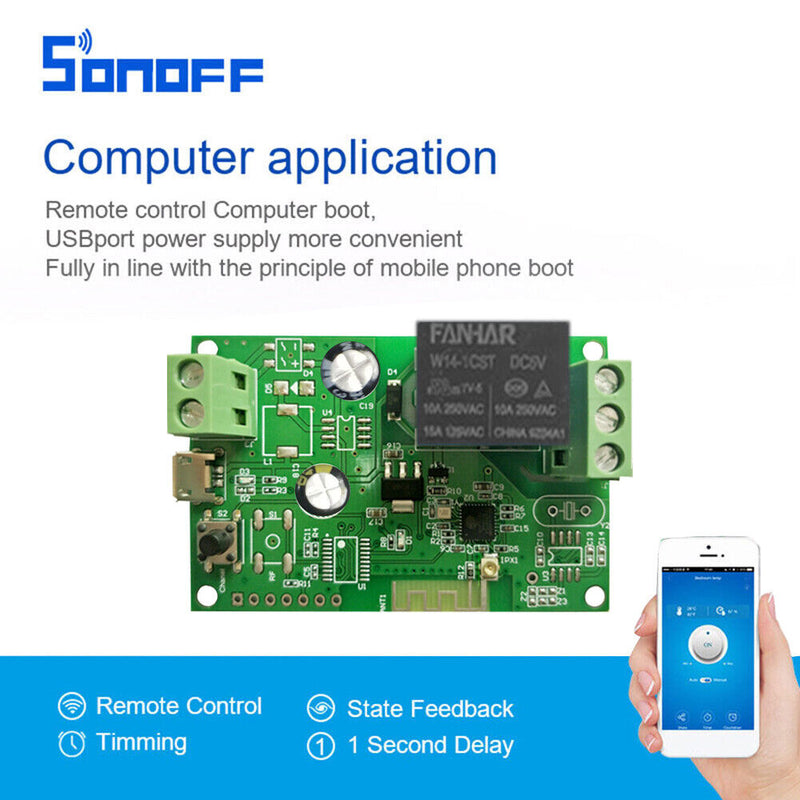 SONOFF DC12V/5-32V Wireless WiFi Smart Switch Tapping/Self Locking Module