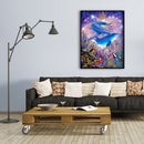 Undersea Dolphin Full Round Drill Rhinestone Picture Home Decoration 12x16 inch
