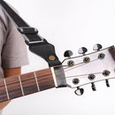 Leather Guitar Strap Head Belt Holder Button Safe Lock for Acoustic Folk Bass