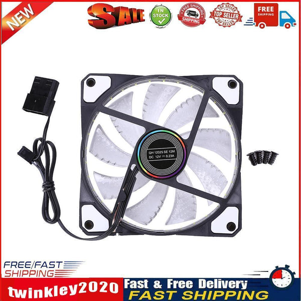 PC Computer 33 LED 120mm Silent Computer Case Heatsink Cooler Fan(White) Newly