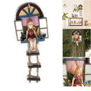 Outdoor Window Door Ladder Yard Art Sculpture Tree Statue Hanging Fairy House