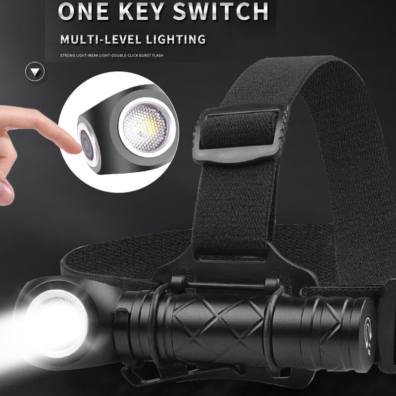 800LM Portable LED Headlight Magnetic Charging Adjustable Power Display Lights