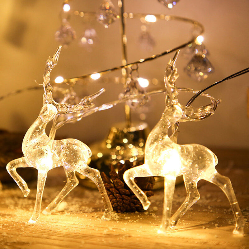 String Lights - Christmas Decorations 10 LED Reindeer Fairy String Lights