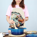 Linen Dog Print Kitchen Aprons Bibs for Women Men Household Dinner Cooking