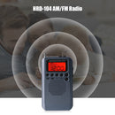 HRD-104 Digital Mini Pocket AM FM Radio with LCD Display 40mm Driver Speaker