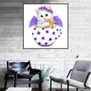 Cat 5D DIY Diamond Painting Embroidery Mosaic Needlework Home Decor(Purple)