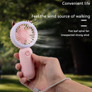 Mini Portable Fan USB Rechargeable Night Light Handheld Fan 3-Speed (Pink)