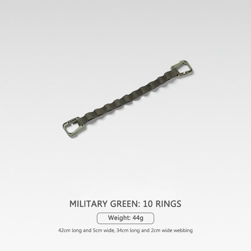 5-ring Camping Hanging Rope Tent Cup Lamp Hanger Clothes Line (Army Green)