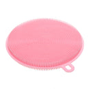 Multifunction Silicone Dish Bowl Cleaning Brush Pot Washing Tool (Pink)
