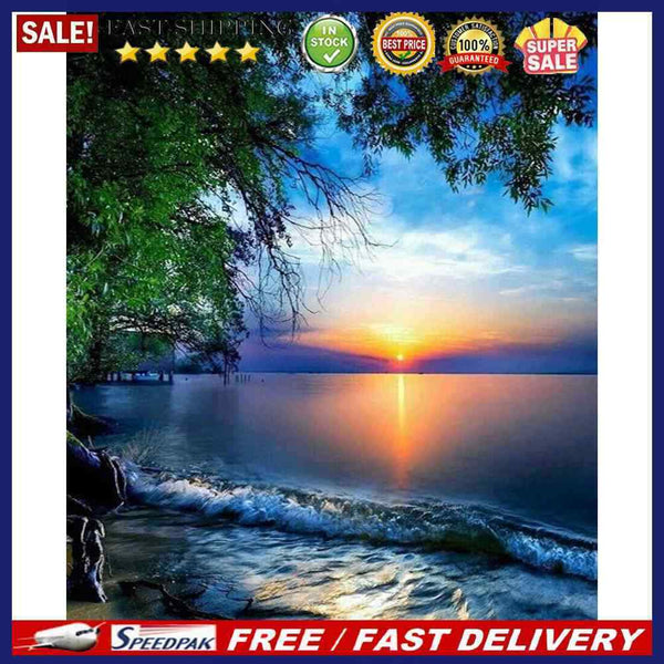 DIY Sunrise Oil Paint by Numbers Kit Drawing on Canvas Pictures Home Decora