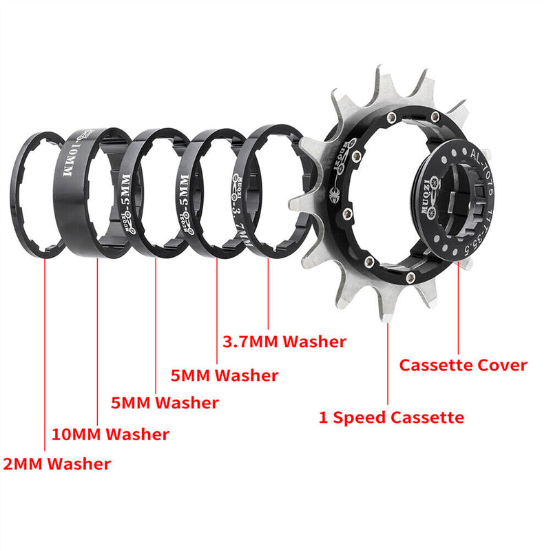 MUQZI Single Speed MTB Bicycle Cassette Freewheel Chain Tensioner Kit (13T)