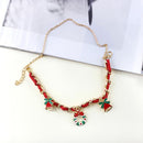 Snowman Cartoon Cute Bracelet Christmas Tree Bell Bow Bangle Gift (Style 1)
