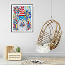 5D Diamond Painting Kit Cartoon Gnome Full Round Drill Rhinestone DIY Wall Ar