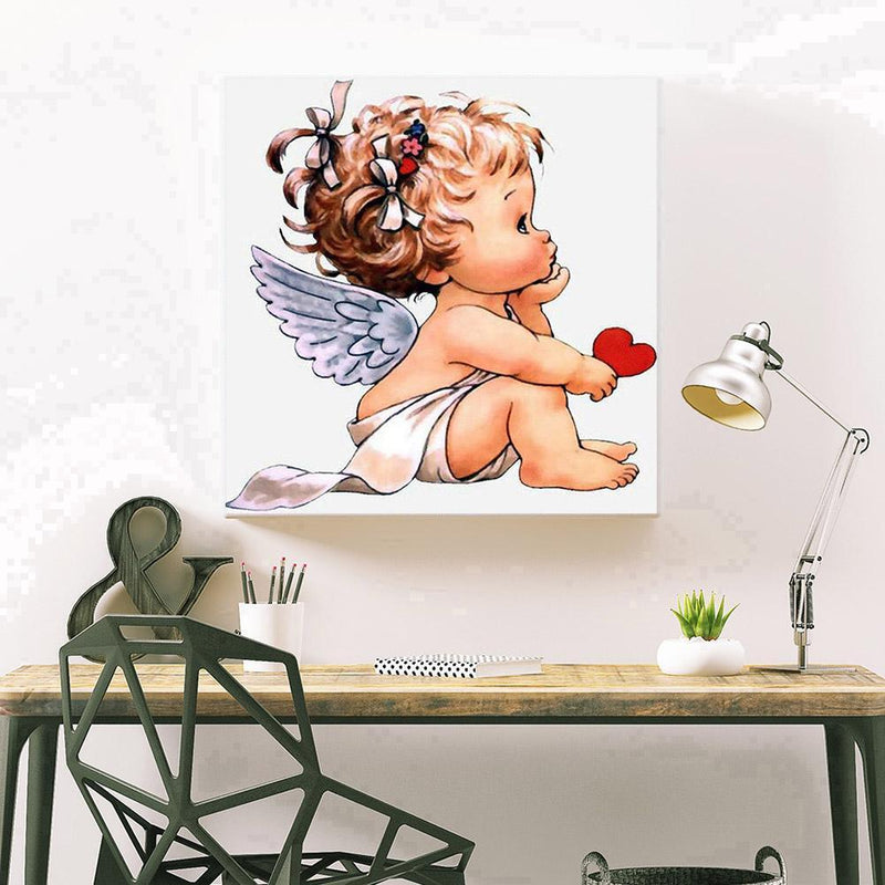 5D DIY Full Drill Diamond Painting Baby Angle Embroidery Craft Kit Home Wall Art