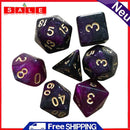 7pcs/Set Dichromatic Dices Digital Polyhedron Starry Sky Dice Entertainment Tool