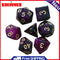 7pcs/Set Dichromatic Dices Digital Polyhedron Starry Sky Dice Entertainment Tool