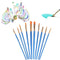 10pcs Blue Watercolor Gouache Paint Brushes Nylon Hair Painting Brush Set Newly