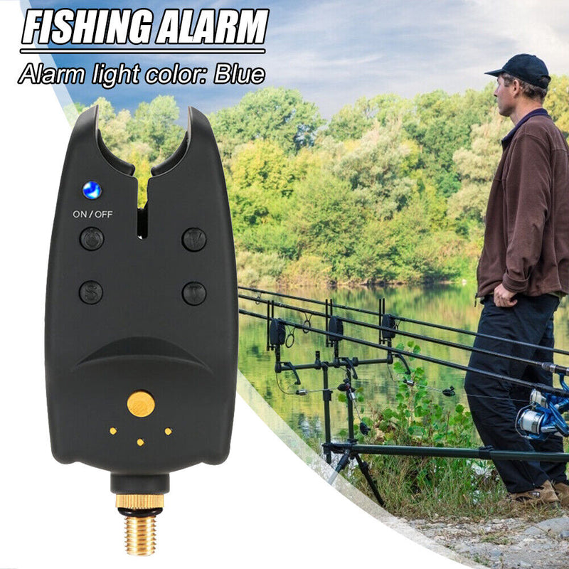 Fishing Rod Tip Alert LED Fish Bite Alarm Sound Bell Carp Sea Fishing Tackle