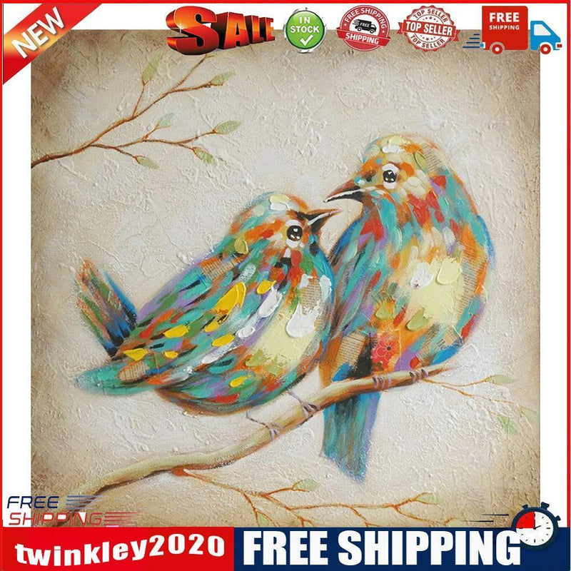 5D DIY Full Drill Diamond Painting 2 Birds Cross Stitch Embroidery Ornament