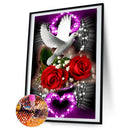 5D DIY Diamond Painting Rose Dove Full Round Drill Mosaic Art Home Decorati