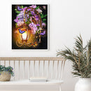 5D DIY Diamond Painting Street Lamp Flowers Full Round Drill Mosaic Picture K