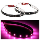 DC 12V Flexible Waterproof Car LED Light Strips Purple 30cm 15 LED SMD
