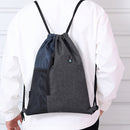 Gym Sack Drawstring Bag - Nylon Sports Travel Drawstring Bag (Dark Blue) Newly