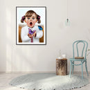 Diamond Painting Kit Open Mouth Girl Full Round Drill Rhinestone DIY Home D