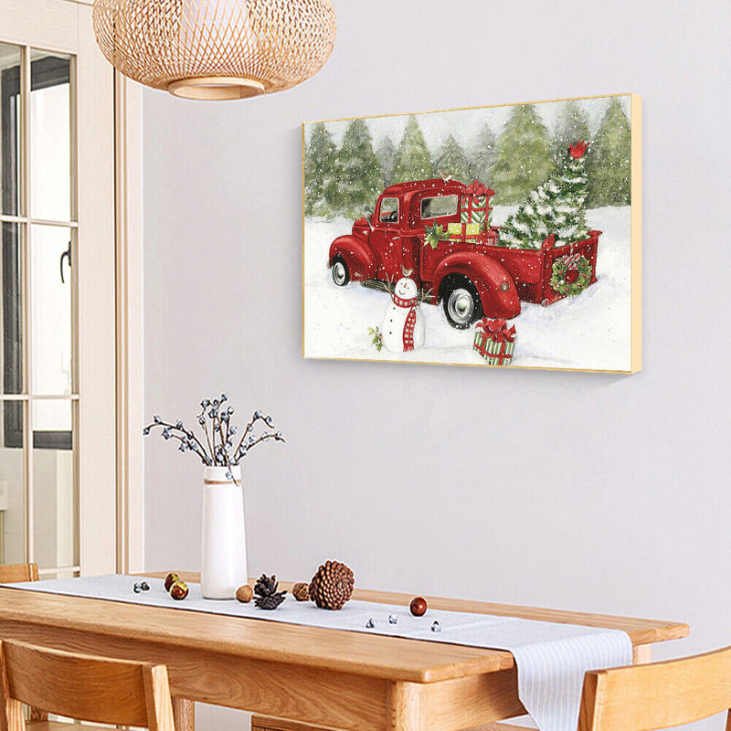 DIY 5D Christmas Car Diamond Painting Round Drill Rhinestone Picture Craft Decor