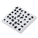 18 Pairs Fashion Plastic Ear Stud Earring Sets Simple Jewelry (Black) Newly