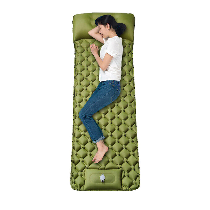 Outdoor Sleeping Pad Camping Inflatable Mattress Air Cushion (Army Green)
