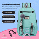 Travel Laptop Backpack Anti-Theft Bag with USB Charging Port and Lock for Wom