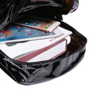 Women/Men PVC Clear Waterproof Backpacks Teen Hologram Schoolbags/Black