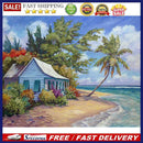 Seaside View 5D DIY Full Round Drill Diamond Painting Mosaic Decor Kits 50x40