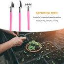 3pcs Gardening Wood Handle Stainless Steel Shovel Rake Spade Set (Pink)