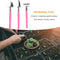 3pcs Gardening Wood Handle Stainless Steel Shovel Rake Spade Set (Pink)