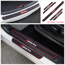 Car Door Scuff Sill Cover Panel Step & Rear Trunk Edge Rubber Protector Strips