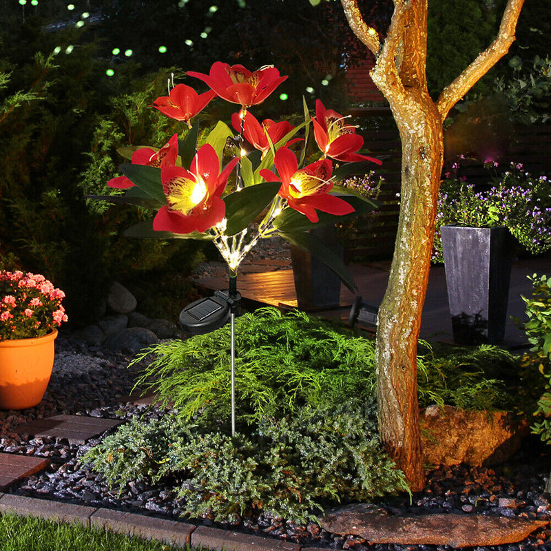 7 Head Solar LED Orchid Light Outdoor Waterproof Flowers Garden Stake Fence