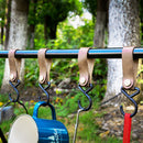 Camping Leather Hook - Pack of 4 Outdoor Picnic Tableware Movable Storage Hoo