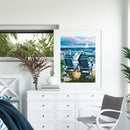 11CT Printed Full Cross Stitch Handcraft Sea Chair Artwork Wall Decoration