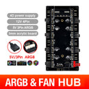 5V/3 Pin ARGB Fan PWM HUB 1 To 8 Splitter for PC Motherboard (4D+Shell)