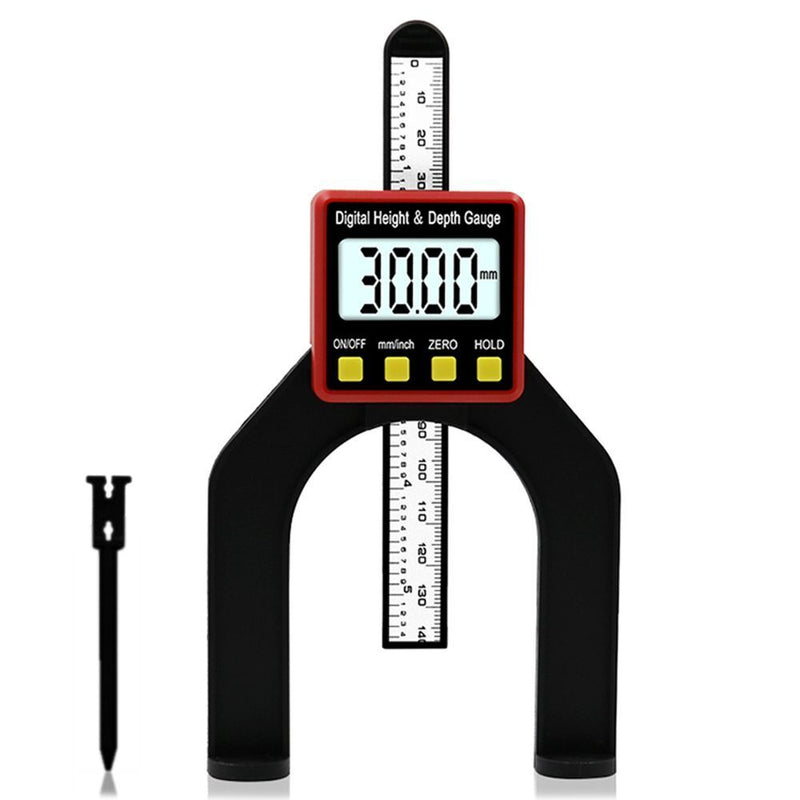 With Feet LCD Height Gauges Digital Depth Gauge Groove Measurement Depth Gauges