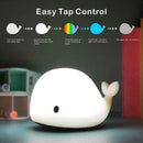 USB Rechargeable Clap Light 7 Colors Silicone Dolphin Shaped Cute Night Light