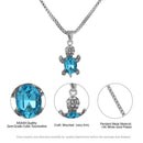 Animal Jewelry Set Rhinestone Pendant Necklace Earrings Set Tortoise Necklace