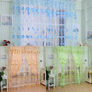 4pcs Tulip Flower Yarn Sheer Window Curtain Scarf Drapes(Blue)