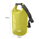 Waterproof Pouch Dry Sack for Drifting Swimming Trekking Bag (Yellow 15L) Newly