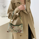 Fashion Women Oil Painting Print Underarm Bag Casual Ladies Small Shoulder Bags