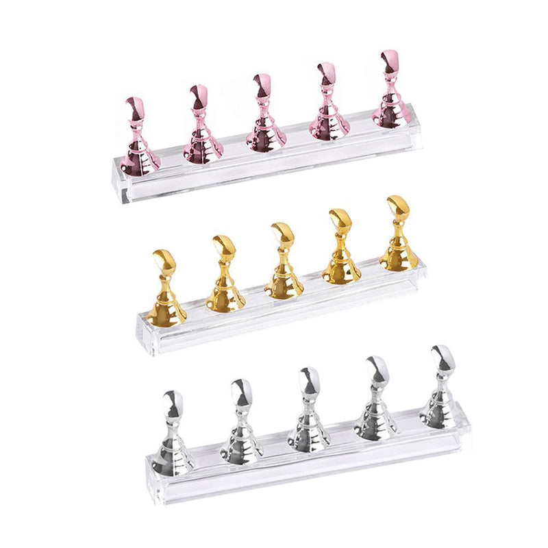 Acrylic Nail Art Practice Display Stand Chess Board Magnetic Holder (Pink)