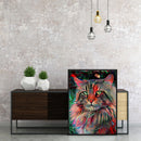 Hand Painted on Canvas DIY Red Cat Oil Paint By Numbers Drawing Kit Ornaments